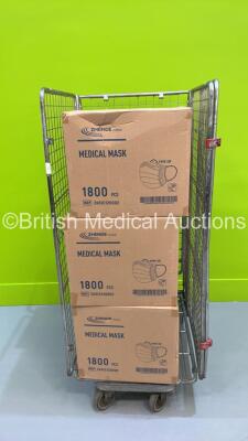 6 x Boxes of Zhende Medical Face Masks (10,800) - Out of Date *Cage Not Included*