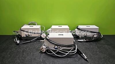 4 x Suda 380 Podiatry Units with 4 x Hand Drill Handpieces (2 x Power Up and 2 x No Power)