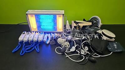 Mixed Lot Including 1 x Drager Phototherapy 4000 Infant Warmer (Powers Up), 5 x Covidien Genius 3 Thermometers, 3 x Welch Allyn Braun Thermoscan Thermometers And Various Blood Pressure Meters and Cuffs - 2