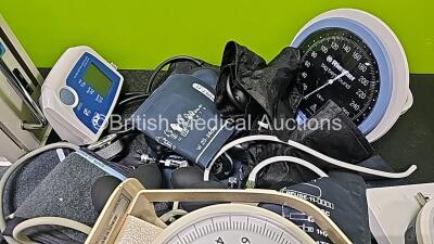 Mixed Lot Including 1 x Drager Phototherapy 4000 Infant Warmer (Powers Up), 5 x Covidien Genius 3 Thermometers, 3 x Welch Allyn Braun Thermoscan Thermometers And Various Blood Pressure Meters and Cuffs - 8