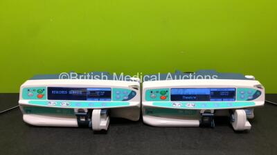 2 x BD Alaris Plus PK Syringe Pumps *Mfd - 2019 / 2021* (Both Power Up with Slight Damage to Light Casing - See Photos)