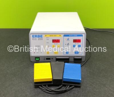 ERBE ICC 200 Electrosurgical Unit with Footswitch (Powers Up)