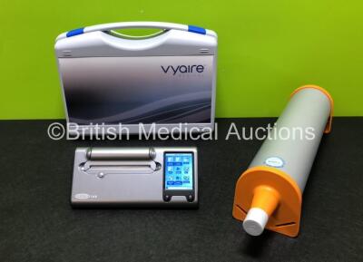 Job Lot Including 1 x Vyaire Microlab Spirometer with Power Supply and Accessories in Case (Powers Up) and 1 x Vyaire Calibration Syringe *SN 95390564 / 085-80897*