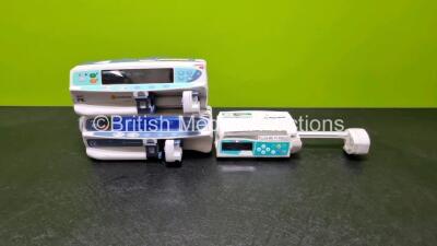 Job Lot Including 1 x Carefusion Alaris PK Syringe Pump, 1 x Carefusion Alaris Guardrails CC Syringe Pump and 1 x B.Braun Perfusor Space Syringe Pump (All Power Up) *SN 18493 / 370002337 / 135136011*