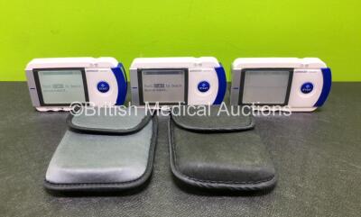 3 x Omron HCG-801 Heartscan ECG Monitors with 2 x Cases (All Power Up) *SN 20151000313AF / 20180900007AF / 20121200185AF*