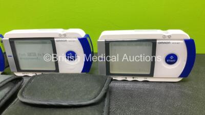 3 x Omron HCG-801 Heartscan ECG Monitors with 2 x Cases (All Power Up) *SN 20151000313AF / 20180900007AF / 20121200185AF* - 3