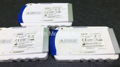 3 x Omron HCG-801 Heartscan ECG Monitors with 2 x Cases (All Power Up) *SN 20151000313AF / 20180900007AF / 20121200185AF* - 4