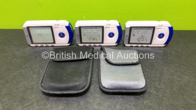 3 x Omron HCG-801 Heartscan ECG Monitors with 2 x Cases (All Power Up) *SN 20180900009AF / 20180900005AF / 20180900108AF*