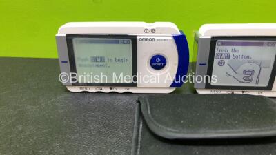 3 x Omron HCG-801 Heartscan ECG Monitors with 2 x Cases (All Power Up) *SN 20180900009AF / 20180900005AF / 20180900108AF* - 2