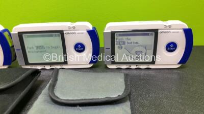 3 x Omron HCG-801 Heartscan ECG Monitors with 2 x Cases (All Power Up) *SN 20180900009AF / 20180900005AF / 20180900108AF* - 3