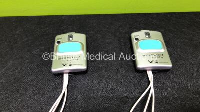 2 x Sorin Group Spiderflash AFib ECG Recording Monitors with ECG Cables (1 x Slight Damage to Casing - See Photos) - 2