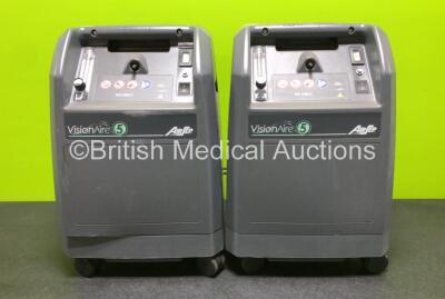 2 x AirSep VisionAire 5 Oxygen Concentrators (Foreign Plug - See Photos) *SN GPB0119360111 / GPB0119330278*