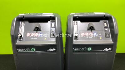 2 x AirSep VisionAire 5 Oxygen Concentrators (Foreign Plug - See Photos) *SN GPB0119360111 / GPB0119330278* - 2