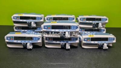 10 x Carefusion Alaris Plus CC Syringe Pumps (All Power Up) *SN 135051833 / 135053809 / 135053872 / 135053835 / 135056636 / 135051855 / 135053823 / 135051858 / 135051845 / 135053864*