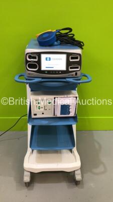 Covidien Valleylab FT10 Energy Platform Electrosurgical / Diathermy Unit on Stand with Dual Footswitch and Dome Footswitch and RapidVac Smoke Evacuator (Powers Up) *S/N T6C03545DX**