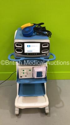 Covidien Valleylab FT10 Energy Platform Electrosurgical / Diathermy Unit on Stand with Dual Footswitch and Dome Footswitch and RapidVac Smoke Evacuator (Powers Up) *S/N T6C03545DX** - 2