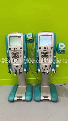 2 x Gambro Prismaflex Dialysis Machines V8.20 / 6.10 - Running Hours 16931 / 8685 with 2 x Barkey Autocontrol Units (Both Power Up with 1 x Alarm)