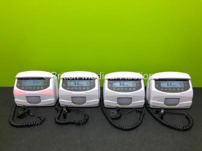 4 x Codan Argus AG 718 V Infusion Pumps (All Power Up, 1 x with Alarm) *SN 10023140 / 10023148 / 10023150 / 10023123*