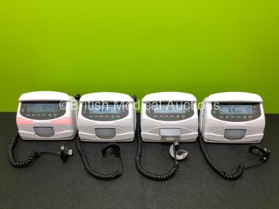 4 x Codan Argus AG 718 V Infusion Pumps (All Power Up, 2 x with Alarm) *SN 10023127 / 10023132 / 10023126 / 10023128*