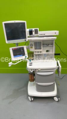 Datex-Ohmeda Aespire View Anaesthesia Machine Software Version 6.20 with GE D19KT Monitor, Module Rack with GE M- CAi0V Gas Module with Spirometry, GE E-ENT Module, E-PSMP-00 Module, Various Leads, Bellows and Hoses (Powers Up) *S/N APHP00390*