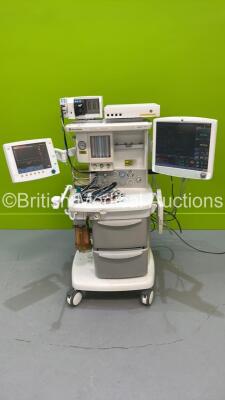 Datex-Ohmeda Aespire View Anaesthesia Machine Software Version 6.20 with GE B850 Monitor, Module Rack with GE M- CAi0V Gas Module with Spirometry, GE E-ENT Module, E-PSMP-01 Module, Various Leads, Bellows and Hoses (Powers Up) *S/N APHP00385*