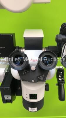 Leica M720 Triple Operated Surgical Microscope with 3 x Binoculars, 6 x 10x/21 Eyepieces, Full HD OptiChrome, Panasonic 3CCD HD Camera Head, MedX Stream Digital Recording Station V7.1.0 and Monitor on Leica OH5 Stand (Powers Up) - 9