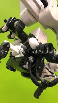 Leica M720 Triple Operated Surgical Microscope with 3 x Binoculars, 6 x 10x/21 Eyepieces, Full HD OptiChrome, Panasonic 3CCD HD Camera Head, MedX Stream Digital Recording Station V7.1.0 and Monitor on Leica OH5 Stand (Powers Up) - 19