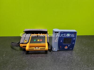 Job Lot Including 1 x Philips FR2+ Defibrillator (Powers Up) with 1 x Battery and 1 x lifepak 500T AED Training System (Untested Due To No Battery) in Case *SN 0909305264 / 36360A006*