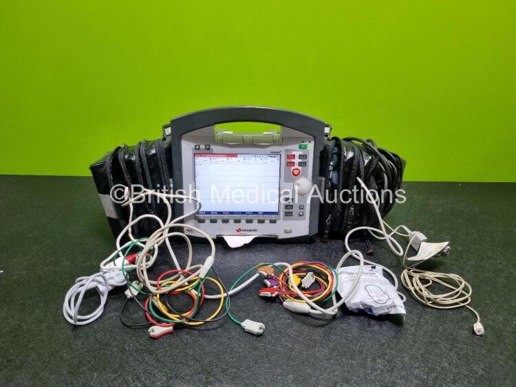 GS Corpuls3 Slim Defibrillator Ref : 04301 (Powers Up) with Corpuls Patient Box Ref : 04200 (No Power) with Pacer, Oximetry, ECG-D, ECG-M, CO2, CPR, NIBP and Printer Options, 4 and 6 Lead ECG Leads, SPO2 Finger Sensor, Hose, Paddle Lead, CO2 Cable, 3 x Ba