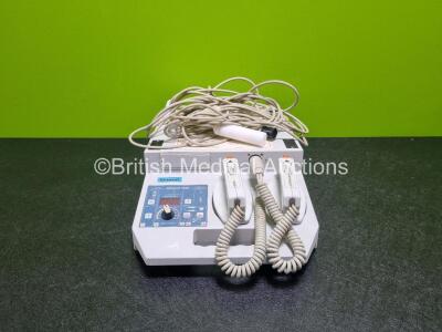 Odam Defigard 3000 Defibrillator (Powers Up) with Apex and Sternum External Hard Paddles and 4 x Spoon Trays / Electrodes