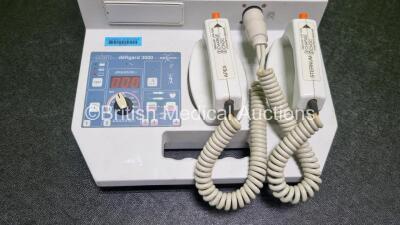 Odam Defigard 3000 Defibrillator (Powers Up) with Apex and Sternum External Hard Paddles and 4 x Spoon Trays / Electrodes - 2