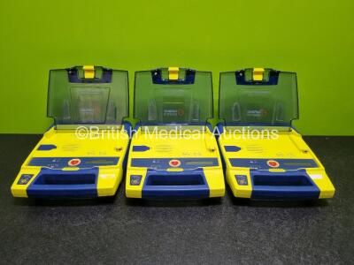 3 x Cardiac Science Powerheart AED G3 Defibrillators (All Untested Due to No Battery)