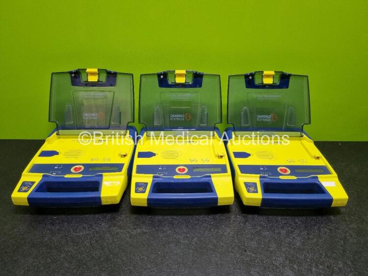 3 x Cardiac Science Powerheart AED G3 Defibrillators (All Untested Due to No Battery)