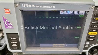 Medtronic Physio-Control Lifepak 15 Version 1 12-Lead Monitor / Defibrillator *Mfd - 2014* Ref - 99577-000668, P/N - V15-2-001015, Software Version - 3306808-007 Including Pacer, SpO2, NIBP, ECG and Printer Options with 1 x 3 Lead ECG Lead, 1 x 6 Lead ECG - 2