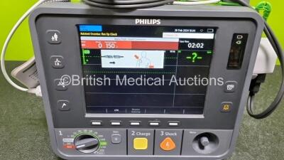 Philips Heartstart Intrepid Defibrillator *Mfd - 2020* (Powers Up) Including Pacer, ECG and Printer Options with Paddle Lead and 3 Lead ECG Lead *SN CN73901447* - 2