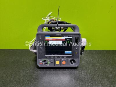 Philips Heartstart Intrepid Defibrillator *Mfd - 2020* (Powers Up) Including Pacer, ECG and Printer Options with Paddle Lead and 3 Lead ECG Lead *SN CN73901449*