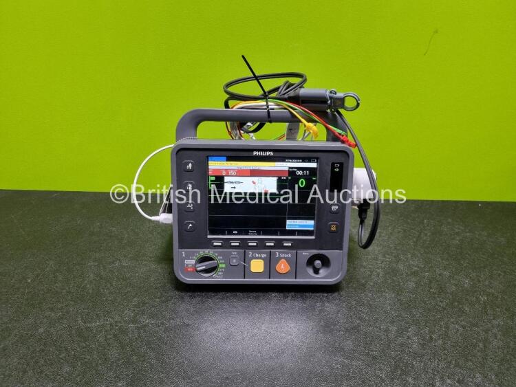 Philips Heartstart Intrepid Defibrillator *Mfd - 2020* (Powers Up) Including Pacer, ECG and Printer Options with Paddle Lead and 3 Lead ECG Lead *SN CN73901340*