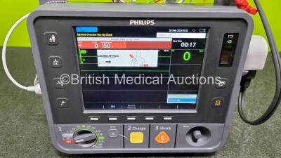 Philips Heartstart Intrepid Defibrillator *Mfd - 2020* (Powers Up) Including Pacer, ECG and Printer Options with Paddle Lead and 3 Lead ECG Lead *SN CN73901340* - 2