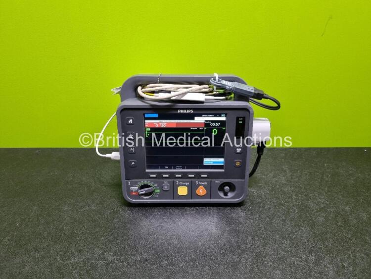 Philips Heartstart Intrepid Defibrillator *Mfd - 2020* (Powers Up) Including ECG and Printer Options with Battery, Paddle Lead and 3 Lead ECG Lead *SN CN73901412*