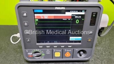 Philips Heartstart Intrepid Defibrillator *Mfd - 2020* (Powers Up) Including Pacer, ECG and Printer Options with Battery, Paddle Lead and 3 Lead ECG Lead *SN CN73901340* - 2