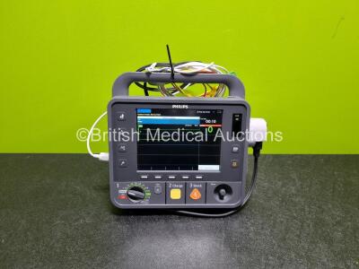 Philips Heartstart Intrepid Defibrillator *Mfd - 2020* (Powers Up) Including Pacer, ECG and Printer Options with Paddle Lead and 3 Lead ECG Lead *SN CN73901448*