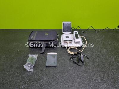 GE Healthcare Vscan Ref GM000310 Wireless Portable Ultrasound Unit Software 1.4, Revision 1.4.53138 *Mfd - 2019* (Powers Up) in Case with Power Supply, 2 x Rechargeable Battery Packs, GE Dual Transducer / Probe and GE Vscan Docking Station