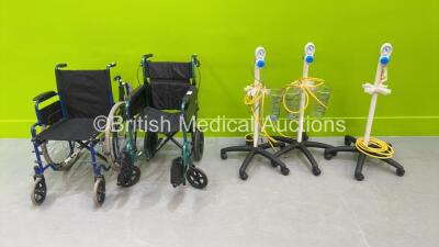 3 x Regulators on Stands and 2 x Manual Wheelchairs