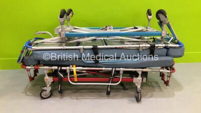 1 x Ferno Falcon Six Ambulance Stretcher with Mattress and 1 x Ferno Falcon Ambulance Stretcher with Mattress (Hydraulics Tested Working)