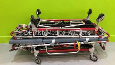 2 x Ferno Falcon Six Ambulance Stretchers with 1 x Mattress (Hydraulics Tested Working)