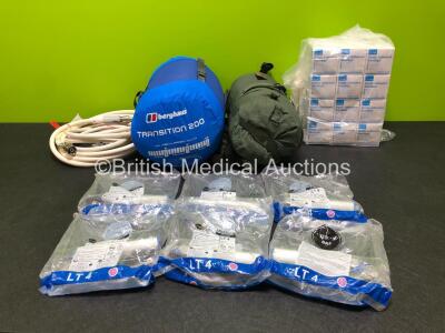 Job Lot Including 24 x Blue Dot Elastic Adhesive Bandage Boxes *Expired 01/2024* 6 x ProAct Laryngoscope Blades & Handles, 2 x Drager Hoses, 1 x Berghaus Sleeping Bag and 1 x Unknown Sleeping Bag