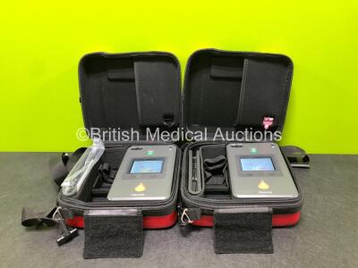 2 x Philips Heartstart FR3 Defibrillators (Both Power Up) in Carry Cases with 2 x Batteries *Install Before - 2028 / 2027* **SN C18G-00435 / C18G-01357**