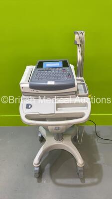 GE MAC1600 ECG Machine in Stand with 10 Lead ECG Leads (Powers Up) *SDE11080019NA*