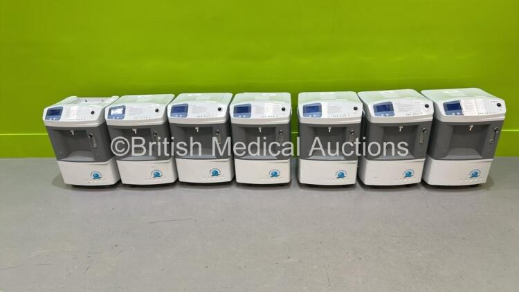 7 x Burtons Oxy-Life Oxygen Concentrator (All Power Up - 1 x Missing Cover - 1 x Missing Wheel)