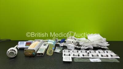 Mixed Lot Including 1 x Heine HL5000 Light, 1 x Masterlight (Missing Cover), 1 x Bard Critical Care, 1 x Life-Tech EZstim II (Missing Battery Cover), 1 x B.Braun Stimuplex DIG, 1 x Datex Ohmeda 1407-3137-000, 1 x Medex C-Fusor 1000, 12 x Defendo Air/Wate